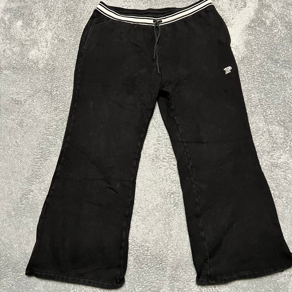 Y2K PINK Victorias Secret Yoga Pants Women XL Love Pink Logo Black Wide